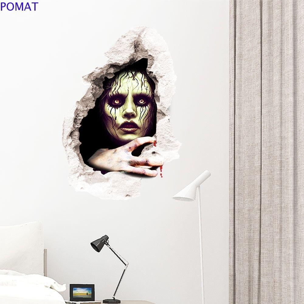POMAT Halloween Ghost Sticker, Reusable Removable 3D Female Ghost ...
