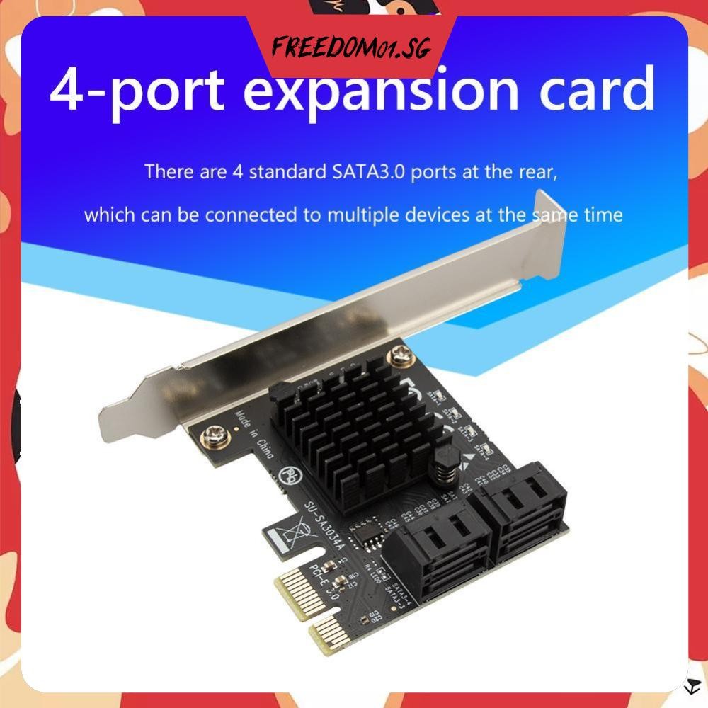[Freedom01.sg] PCIe SATA Adapter 4 Port SATA III to PCI Express 3.0 X1 ...