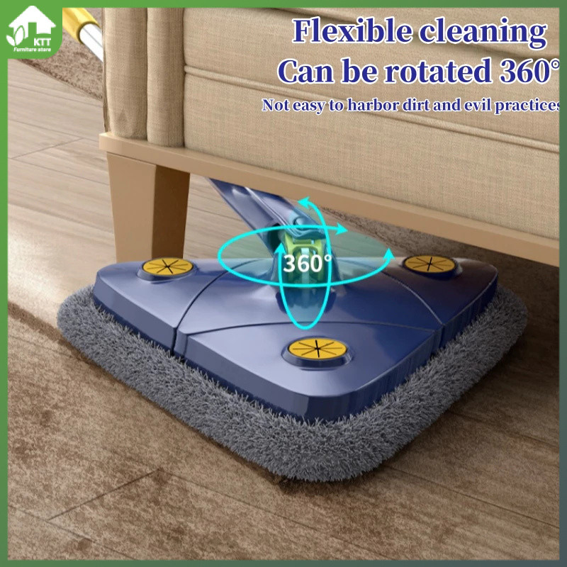 [SG STOCK]Triangular Mop 360° Rotatable Adjustable Self-extrusion Type ...