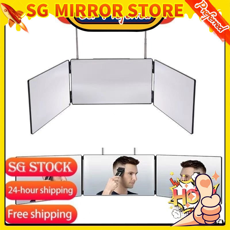 [SG stock] self cut mirror 360 mirror 3 way mirror Tri-fold Mirror Rear ...
