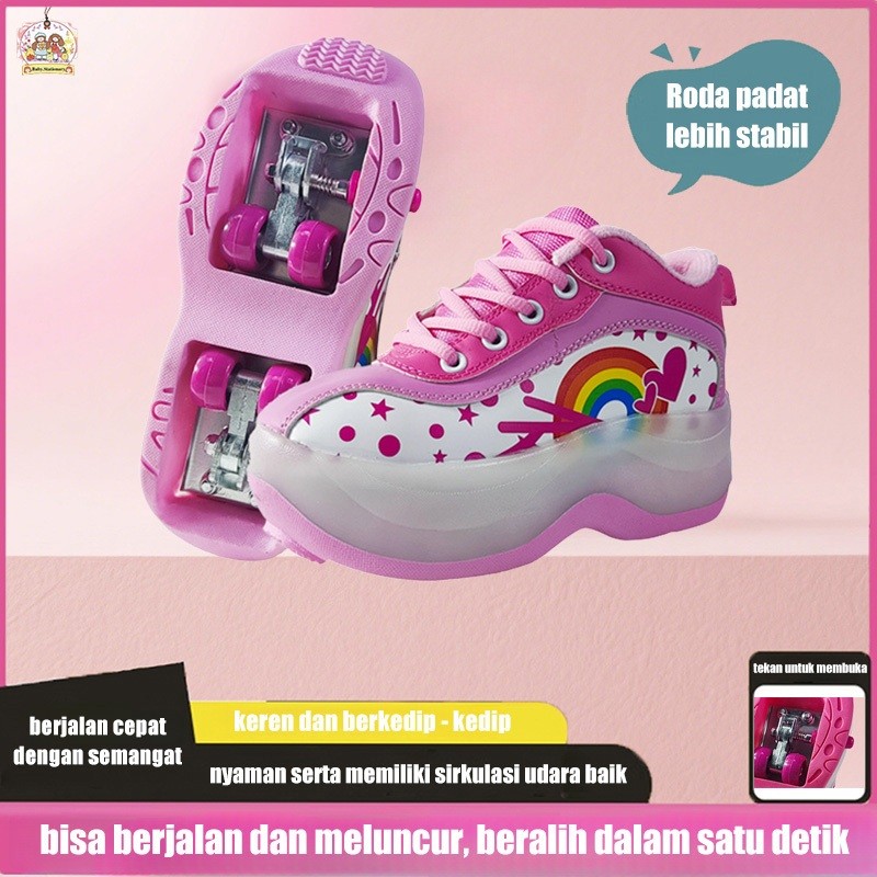 MATOUGUI-sepatu roda/sepatu roda Oxelo/Sepatu Skating LED Terbaru 2026 yang Dapat Disesuaikan,lampu kedip/tidak licin/anti goyang/lnline skate/star/ukuran dapat disesuaikan/pu/gaya bajaj/mode skateboard - Gambar 3