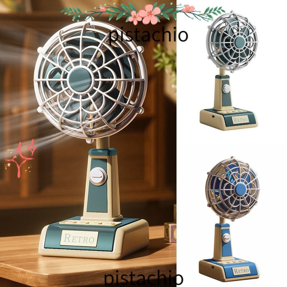 PISTACHIO Handheld Fan, Adjustable Angle 3-Speed Settings Retro USB Fan ...
