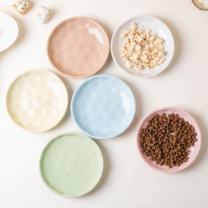 Ceramic Cat Plate Cat Bowl Silicone Bottom Anti-slip Anti-overturning ...