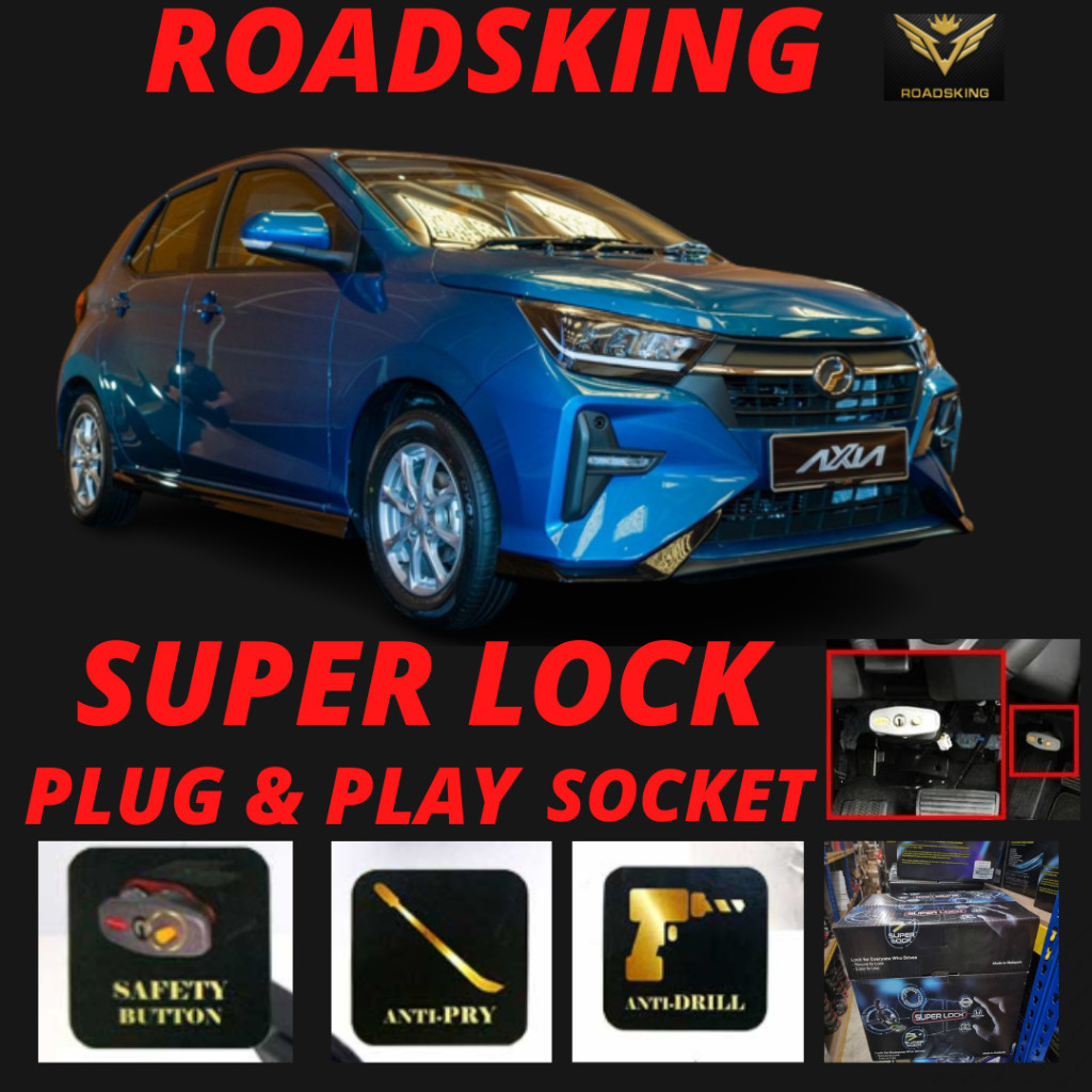 PERODUA AXIA 2023 SUPER DOUBLE KEY PEDAL LOCK CAR BRAKE SECURITY 10 ...