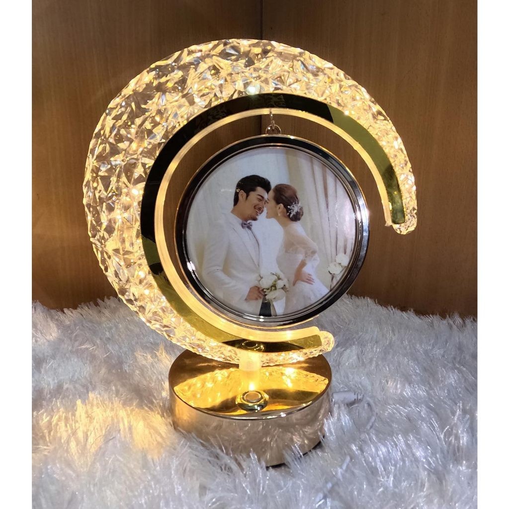 Miss GOLD - Aesthetic LED Crystal Moon Lamp Photo Frame With Touch ...