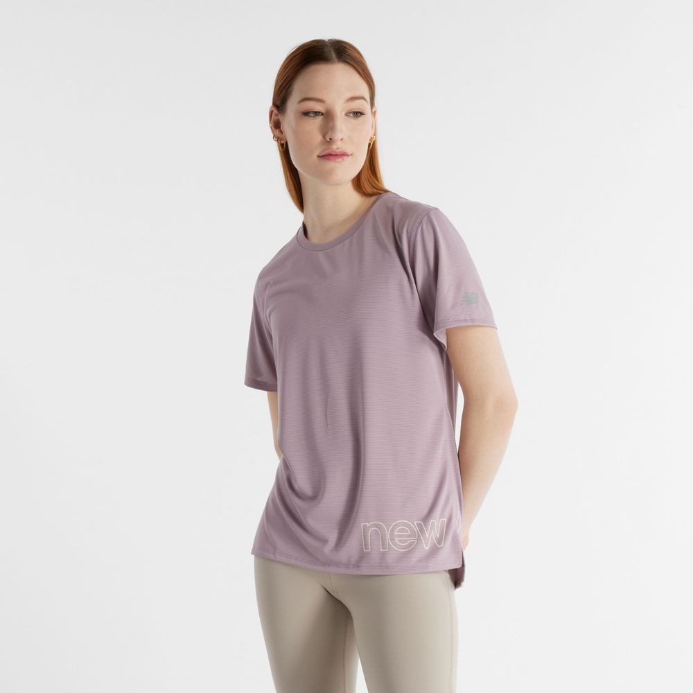 New Balance Womens Sport Essentials Graphic T Shirt Ice Wine Shopee Singapore