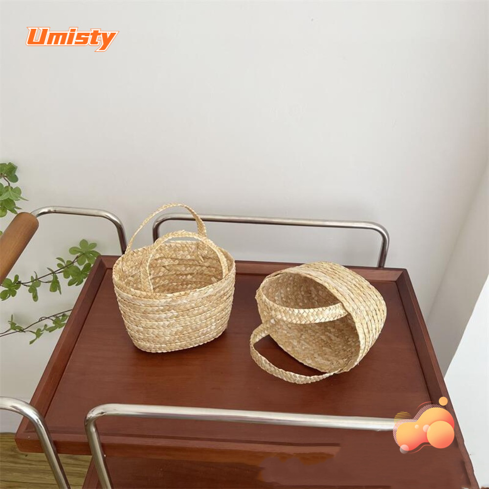 UMISTY Handmade Woven Bag, Photoshoot Bag Bohemia Rattan Portable Bag