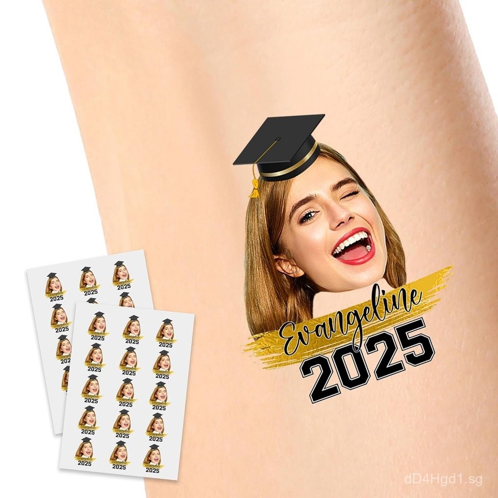 Custom Congrats Grad Temporary Tattoos, Personalized Face Fake Tattoos ...