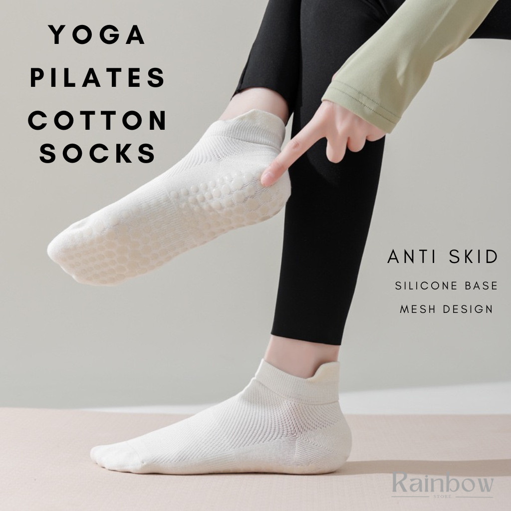 Quality Cotton Anti-Slip Yoga Socks Zumba Dance Exercise Non Skid ...
