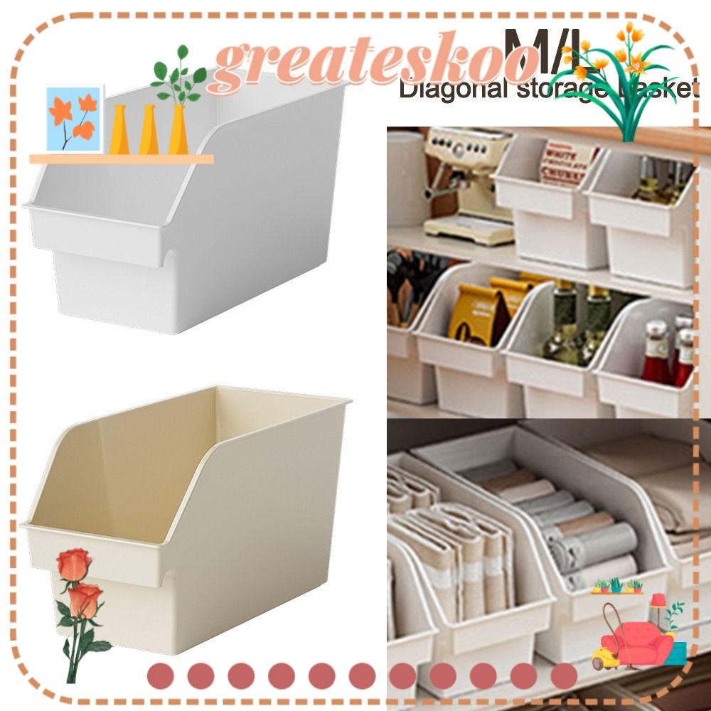 GREATESKOO Clutter Organizer Basket, Desktop Organizer Oblique Mouth ...
