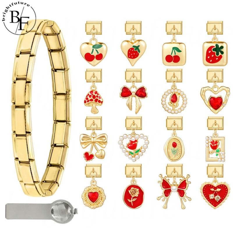 Italian Charms Bracelet - Customized Gold Plated Jewelry