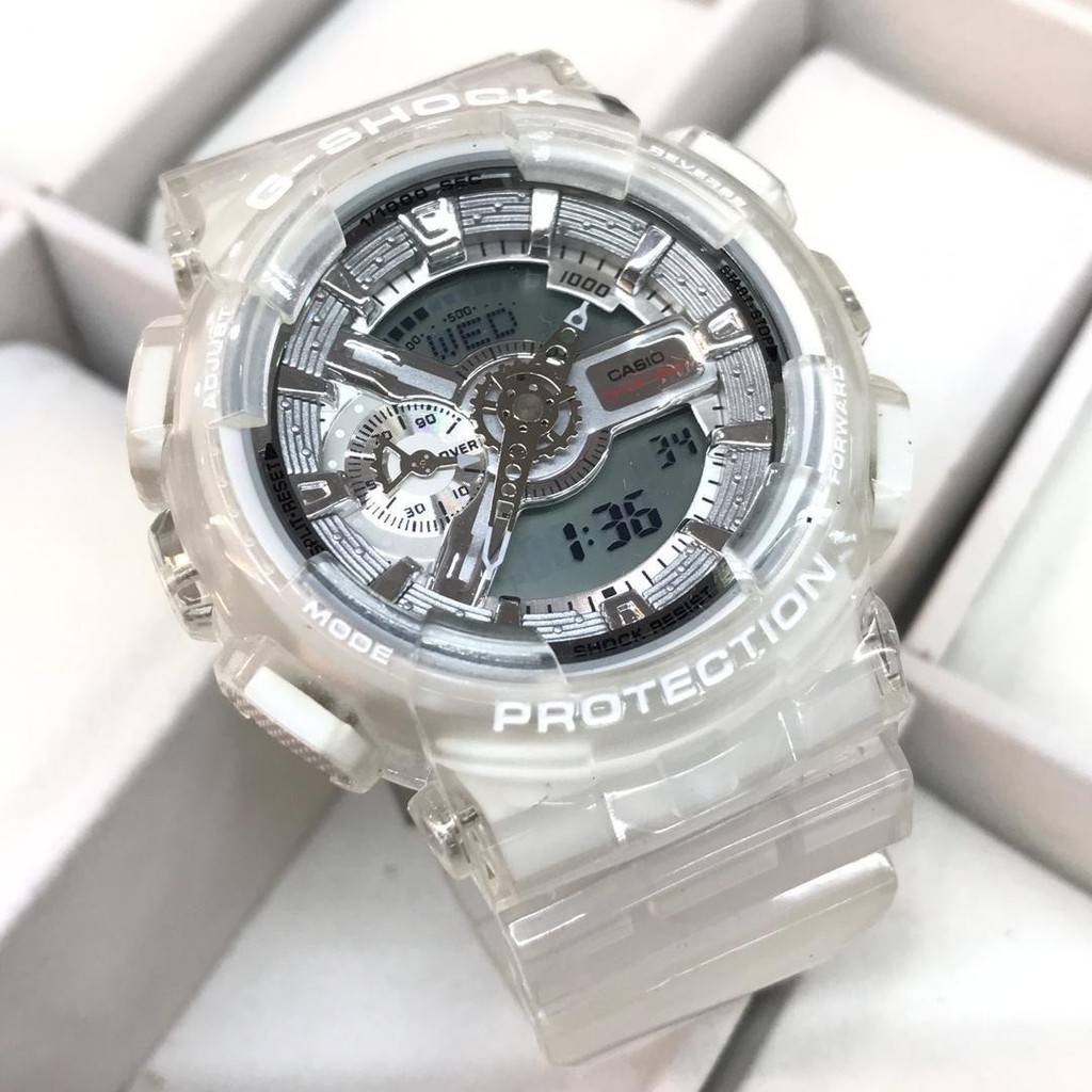 C A S I O GA 110 Jelly Glacier Silver 35th Anniversary gshock ga 110 Sports dual display waterproof watch suitable for both men and women