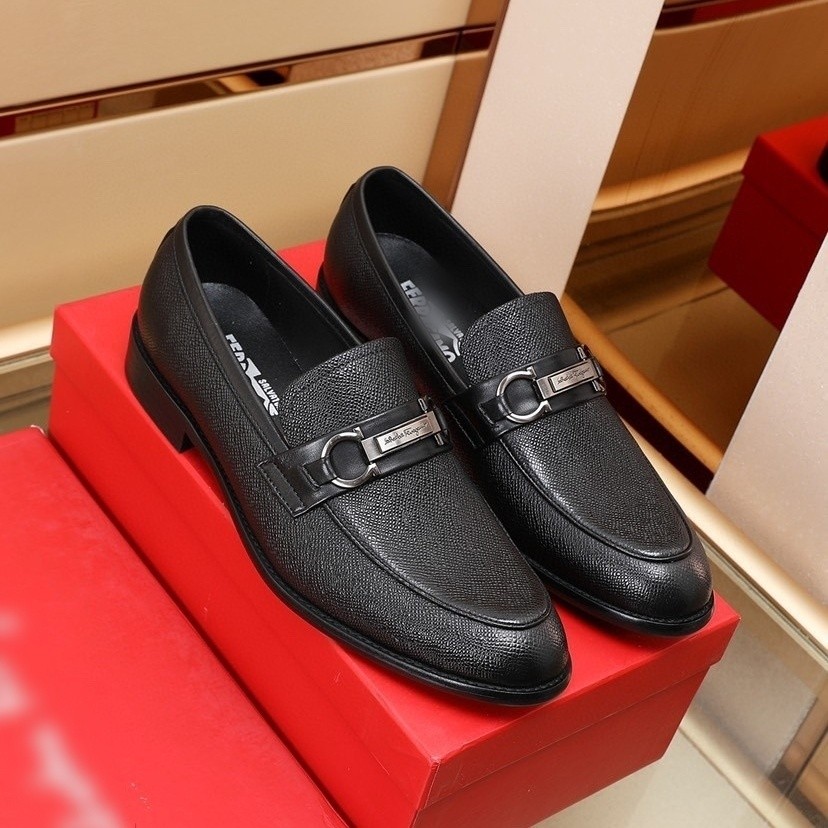 Ferragamo 2024Men s Casual Fashion Sports Leather Shoes Formal Wear Business Luxury Tide Men s Shoes M4GN Shopee Singapore