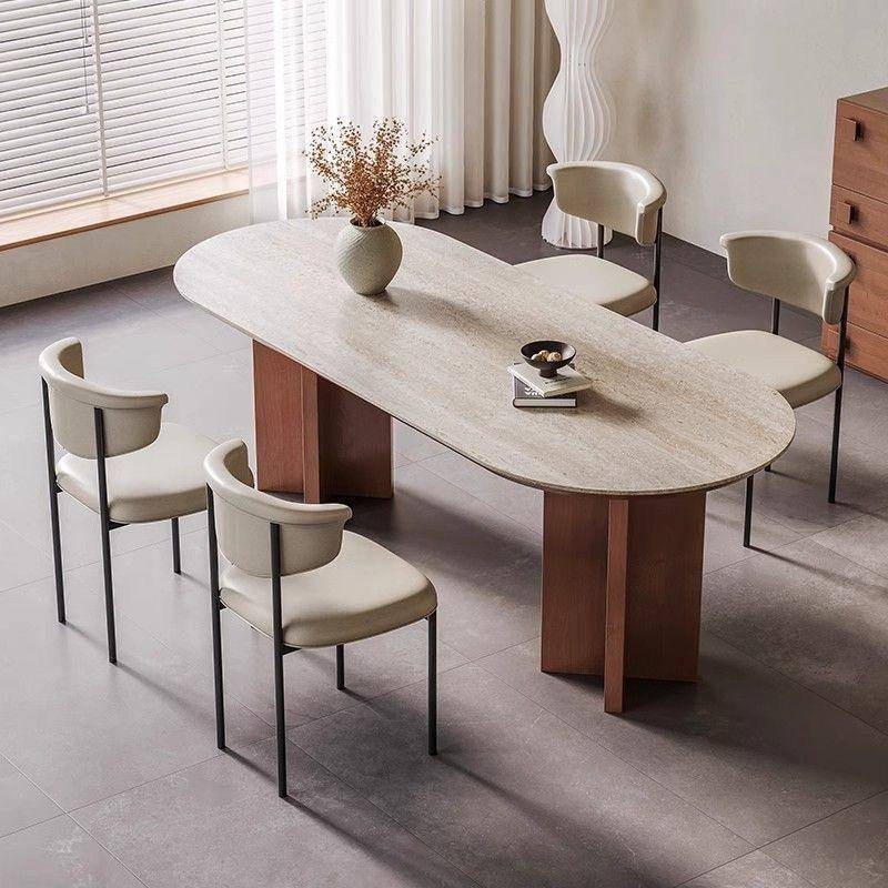 Vintage solid wood cave stone rock board dining table, original wood ...