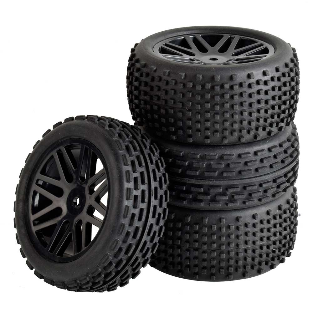 RC Narrow Front Wheels and Wide Rear Wheels for 1:10 Four Wheel Drive ...