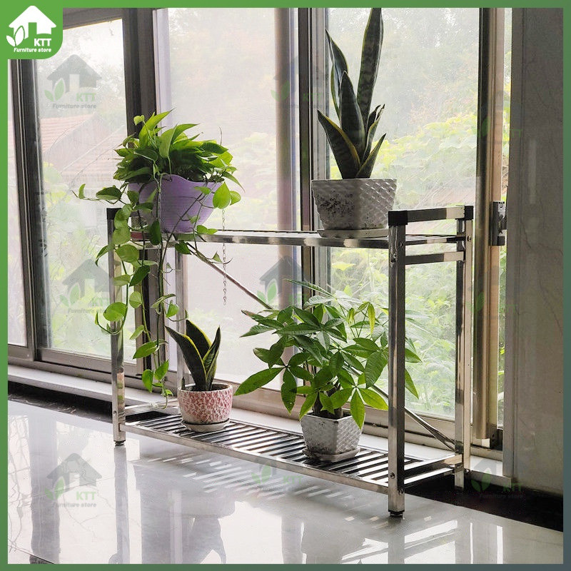 Stainless steel flower stand plant rack gardening rack indoor ...