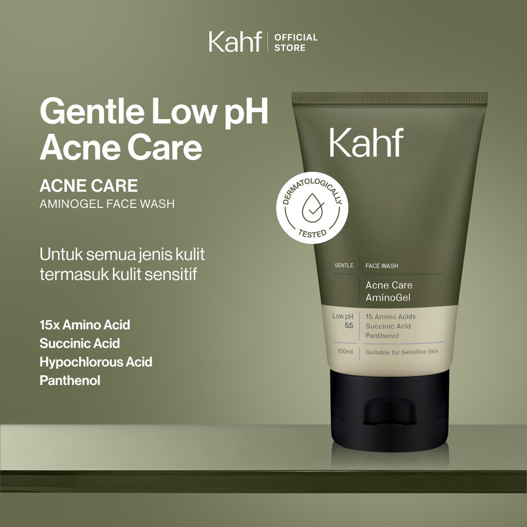 Kahf Bright Revitalizing Amino Gel Face Wash VitaminC Pentavitin Panthenol Gentle LowpH Merah Jingga - Gambar 4