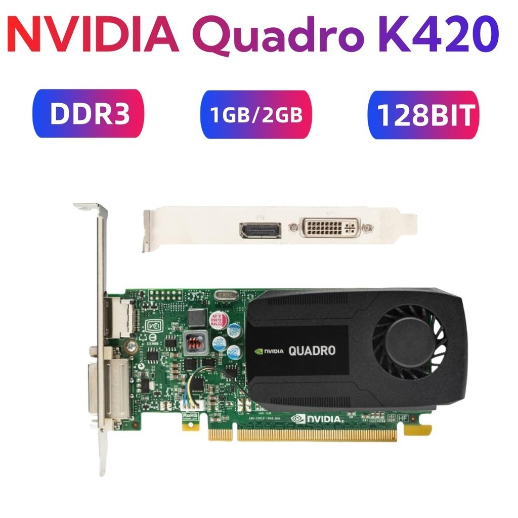 NVIDIA Quadro K420 1GB 2GB GDDR3 PCI-E DP DVI Professional Graphics ...