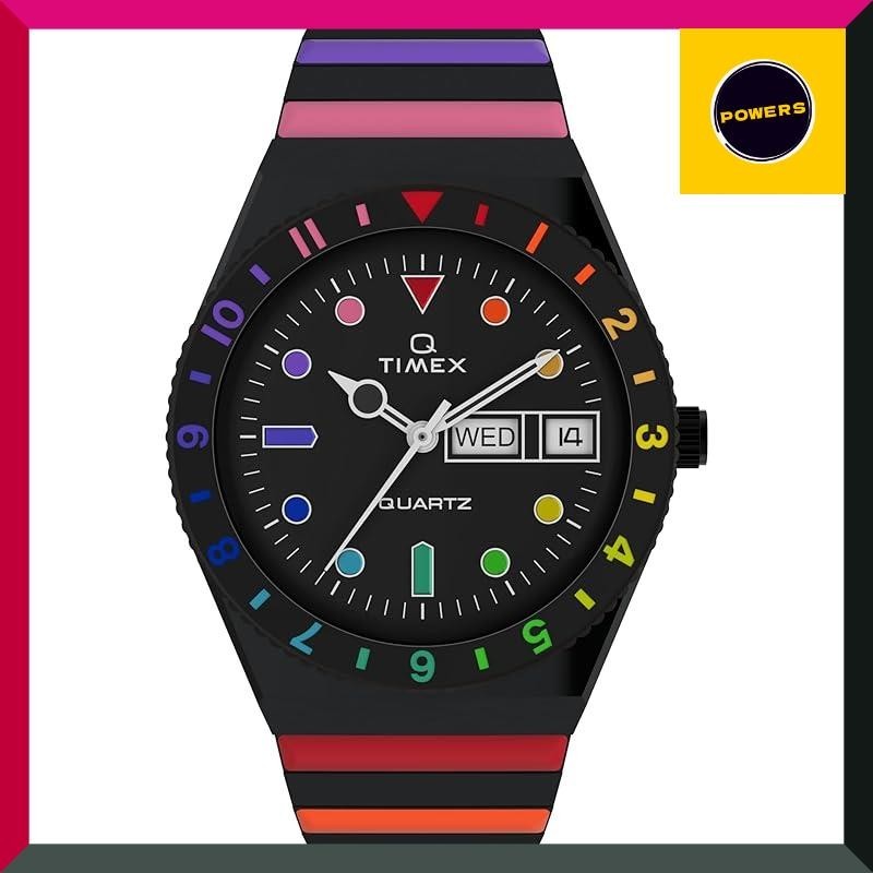 TIMEX Timex Q Rainbow Black Dial Stainless Steel Quartz 36MM Watch TW2V65900 Rainbow Shopee Singapore