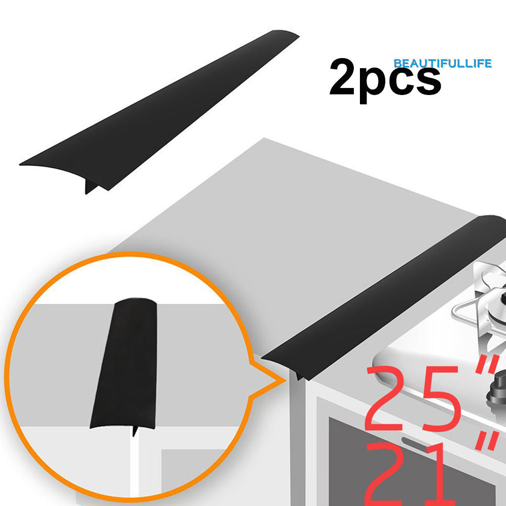 BTF 2Pcs Silicone AntiOil Kitchen Counter Stove Gap Cover Seal Slit