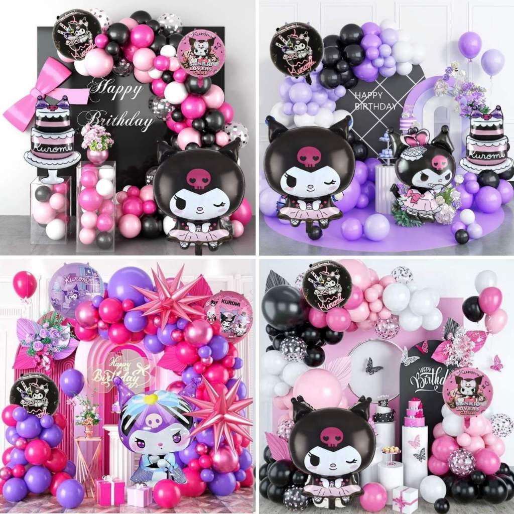 Kuromi Theme Birthday Party Balloon Set Kuromi Theme Balloon Garland ...