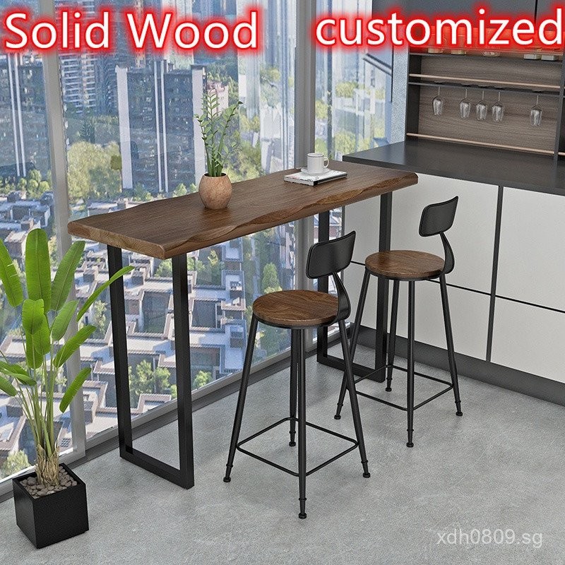[Customization] Solid Wood Table Bar Table/Balcony Window Table/High ...
