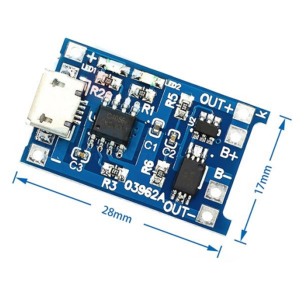 Type-c/Micro USB 5V 1A 18650 TP4056 Lithium Battery Charger Module ...
