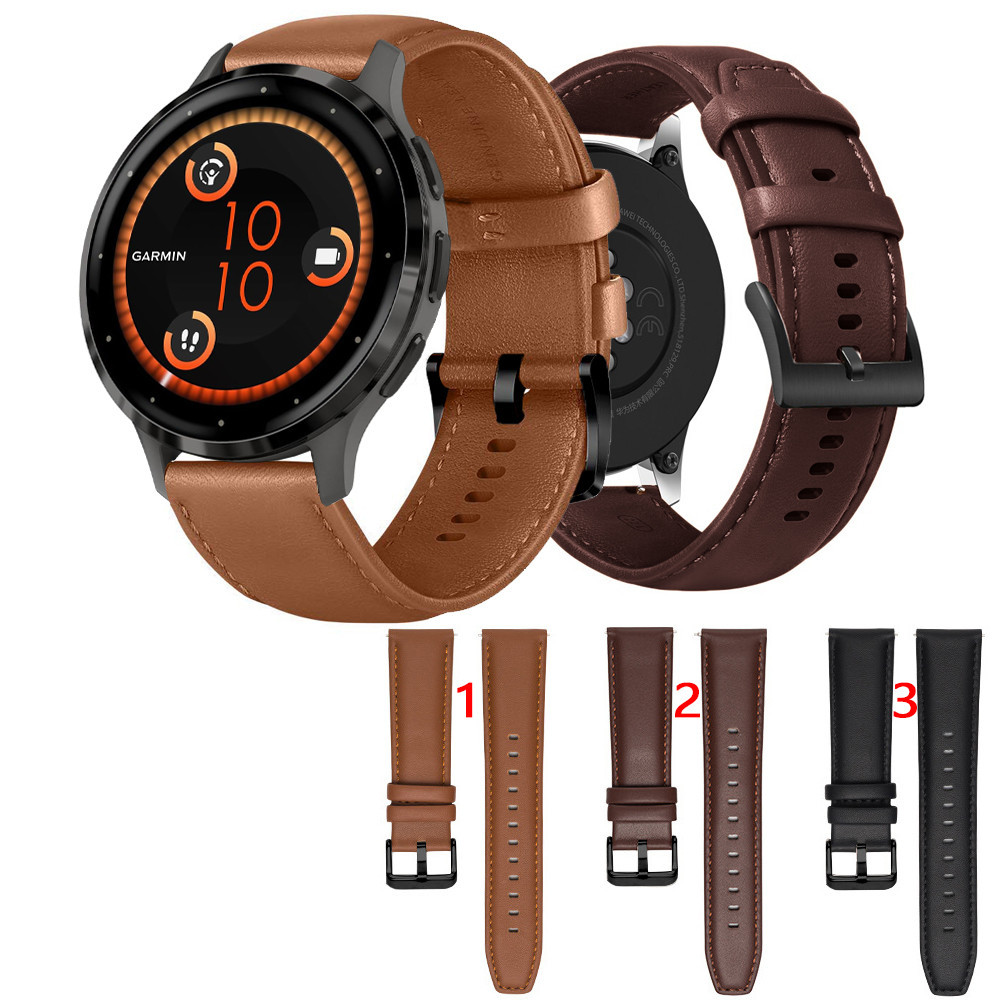 18mm Leather Strap For Garmin Venu 3s 2s Forerunner 265s 255s Vivomove 3s 4s Shopee Singapore