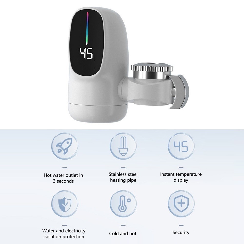 ABS 220V 50Hz Electric Kitchen Water Heating Tap 3400W Instant Hot ...