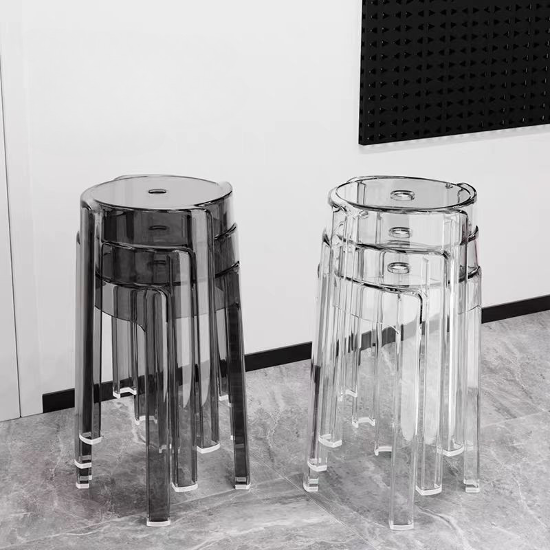 Transparent acrylic plastic stool extra thick storage stool small
