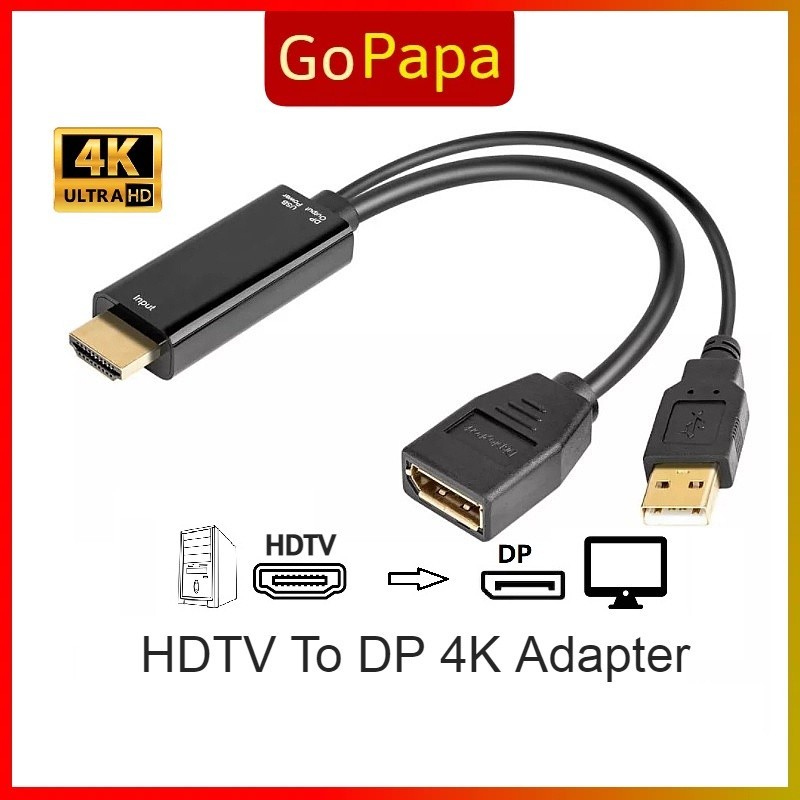HDTV to DisplayPort DP Adapter Converter 4K 60Hz HDTV PC Laptop Console ...