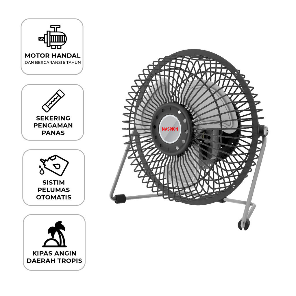 Maspion Power Desk Fan Kipas Angin Meja 5 Inch PW-608 D - Gambar 2