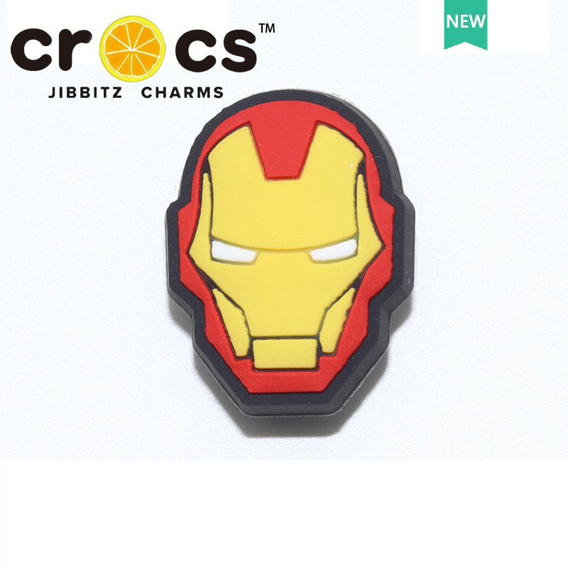 Jibbitz crocs charm Shoe Buckle Marvel Avengers Iron Man Panther Cartoon Fashion Hole Shoe Accessories