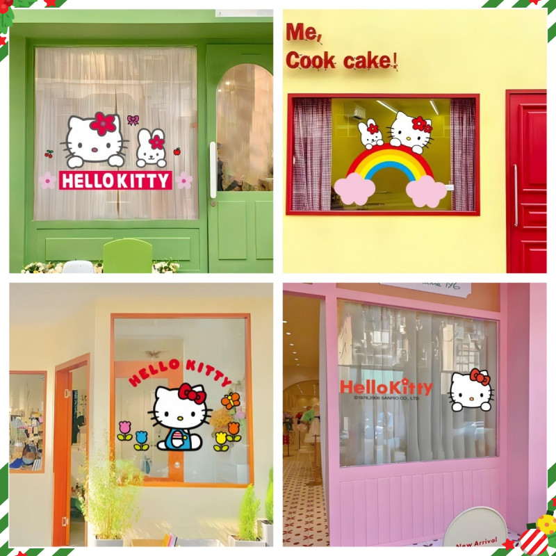 Hellokitty Sticker Glass Door Window Static Sticker Double-Sided Color ...