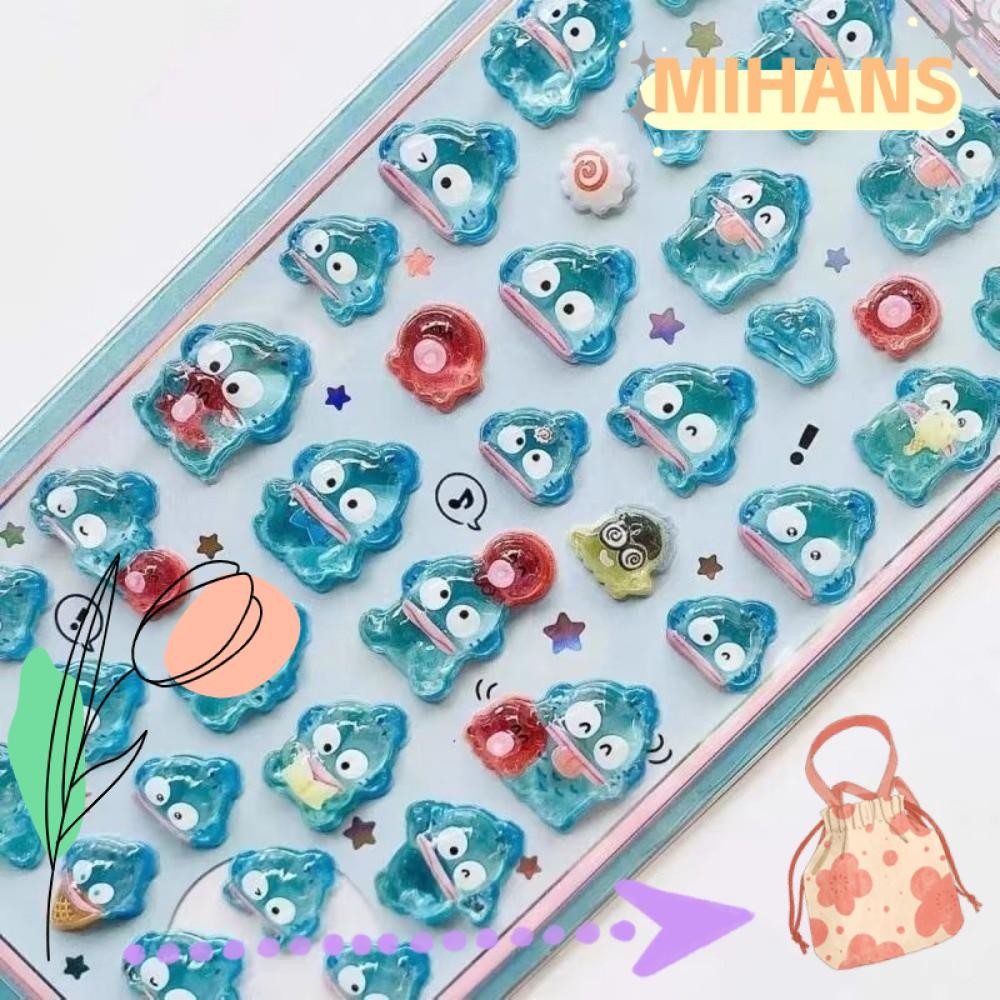 MIH Crystal Sticker, Hello Kitty Cinnamoroll Relief Decorative Sticker ...
