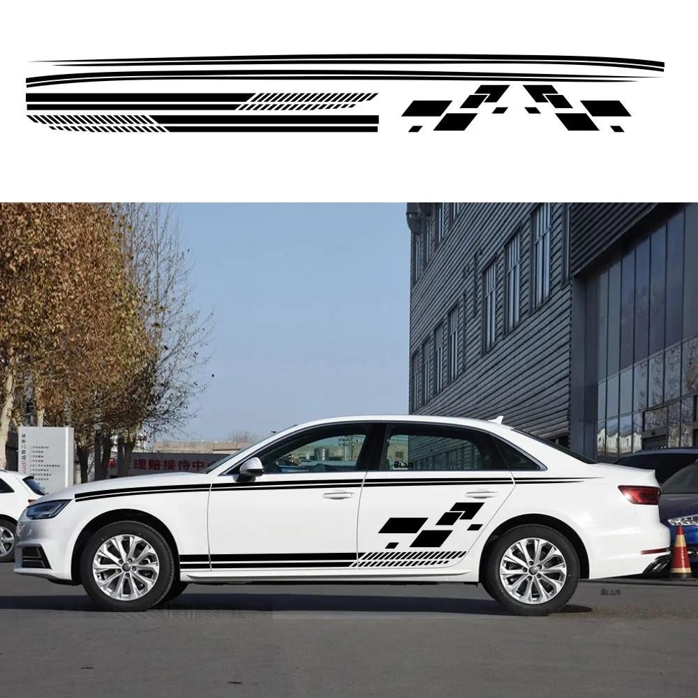 6PCSFashion grid stripe car stickers car DIY creative shape adornment ...
