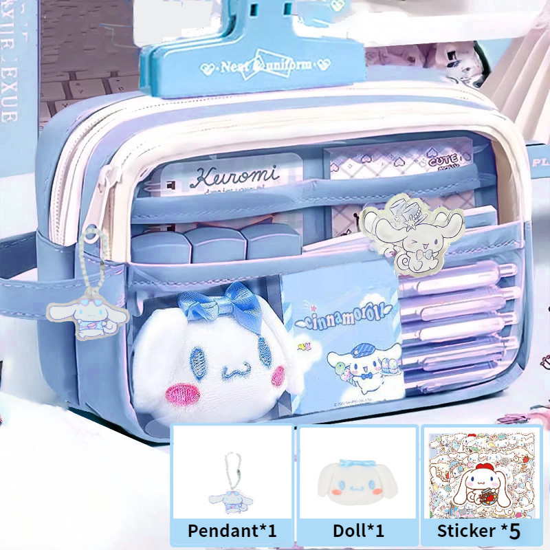 Large Capacity Transparent Waterproof Pencil Case with Kuromi