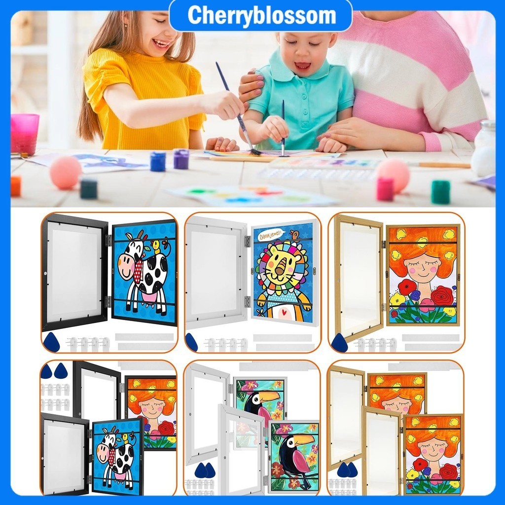 1/2Pcs Kids Art Frame Set A4 Front Opening Photo Frames Wooden Kids ...