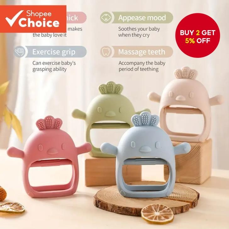 Teething silicone toys for babies over 3 months fall proof wrist ...