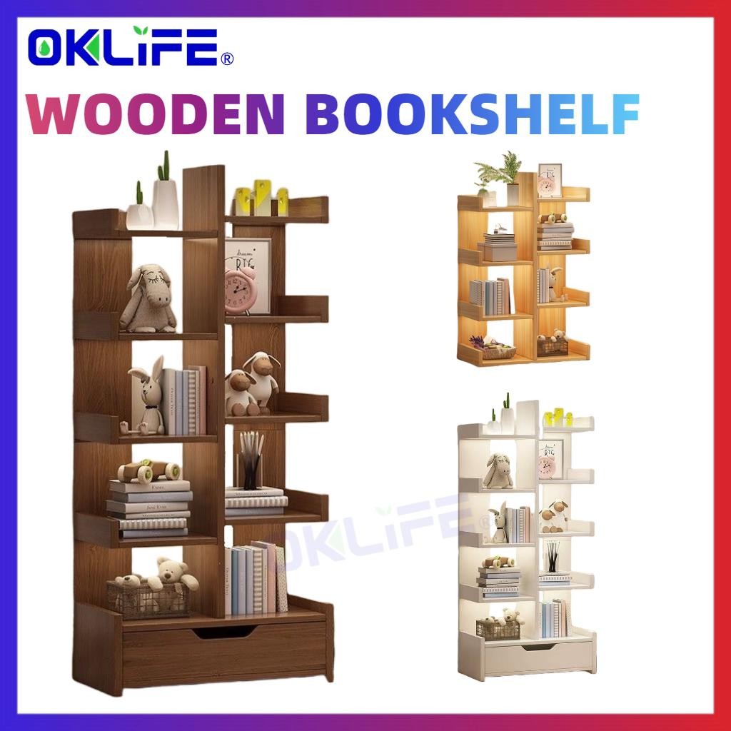 Narrow Floor-to-Ceiling Storage Bookshelf and Office Display Cabinet