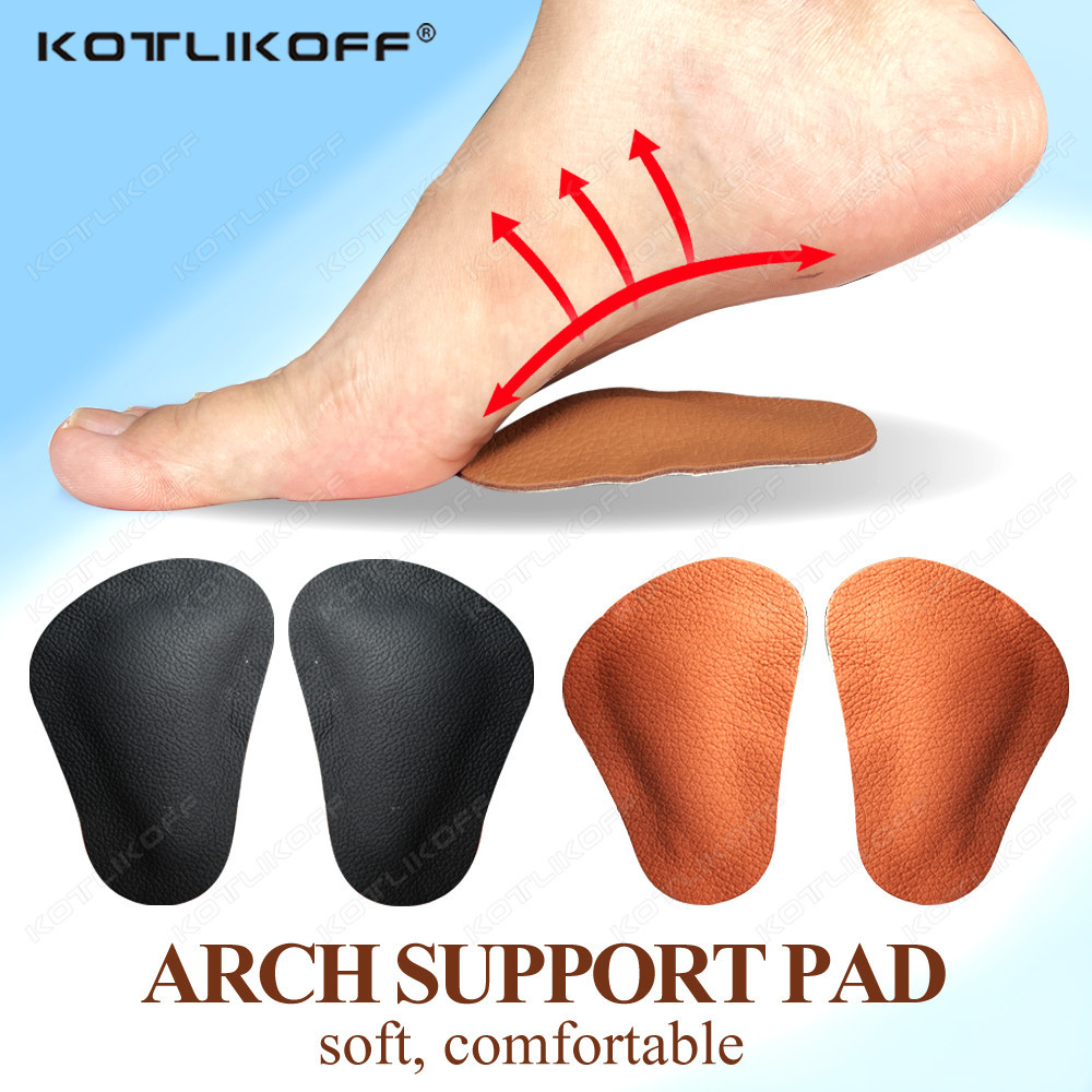 Cowhide Flat Feet Arch Support Orthopedic Insoles Pads For Shoes Soft ...