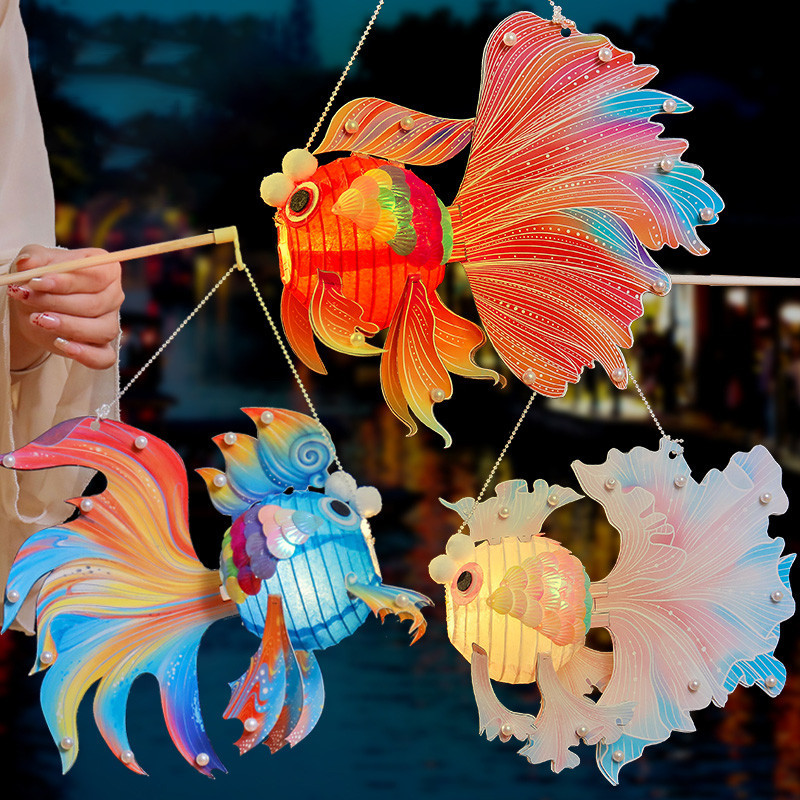 Chinese Mid Autumn Festival Lanterns Creative Fish Shape Handheld ...