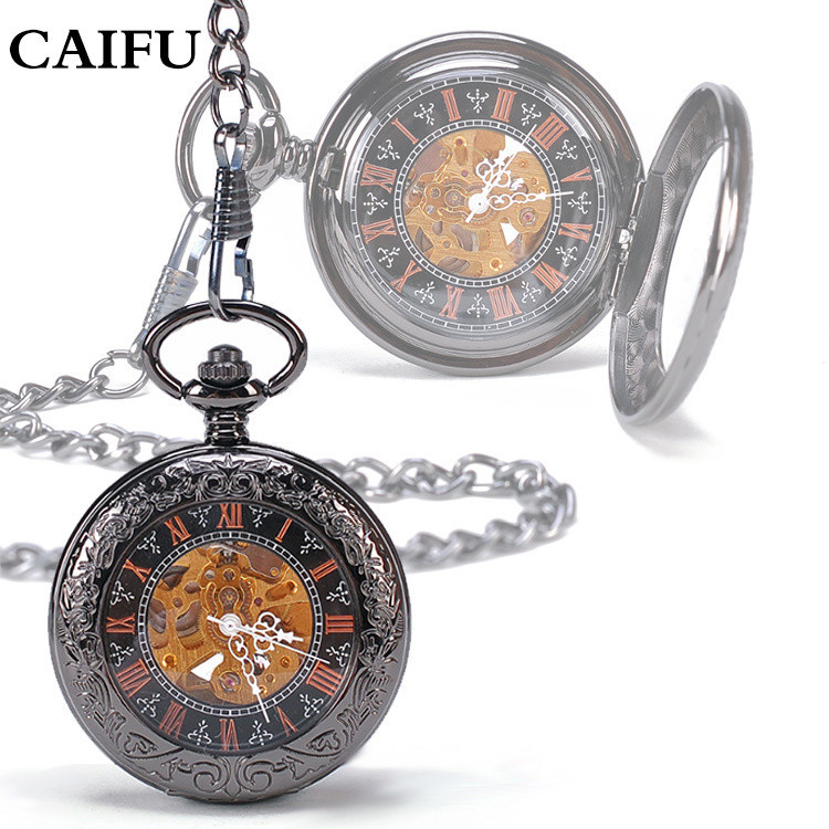 Caifu Brand Men Automatic Mechanical Pocket Watch Retro Hollow Student Men Women Elderly Gifts Mechanical Pocket Watch Shopee Singapore