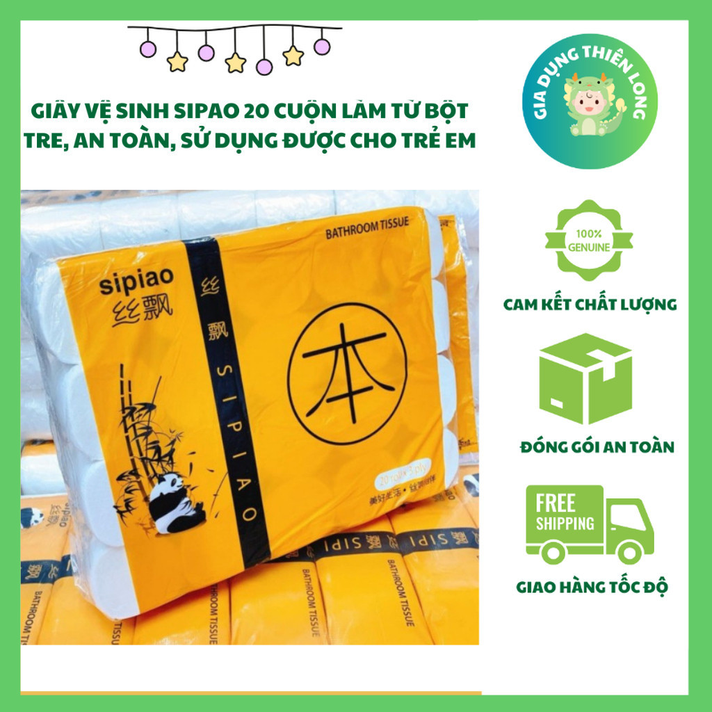 Sipiao Loc Toilet Paper 20 Rolls Safe, Unbleached, Pocket-sized ...