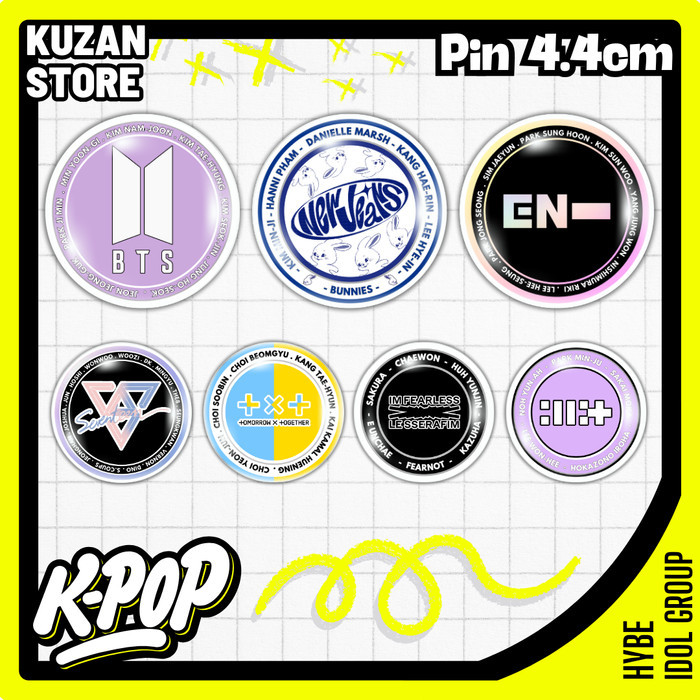 Kpop Logo Pin 4 4 Cm Hybe Idol Group Logo Badge Pin Button Pin