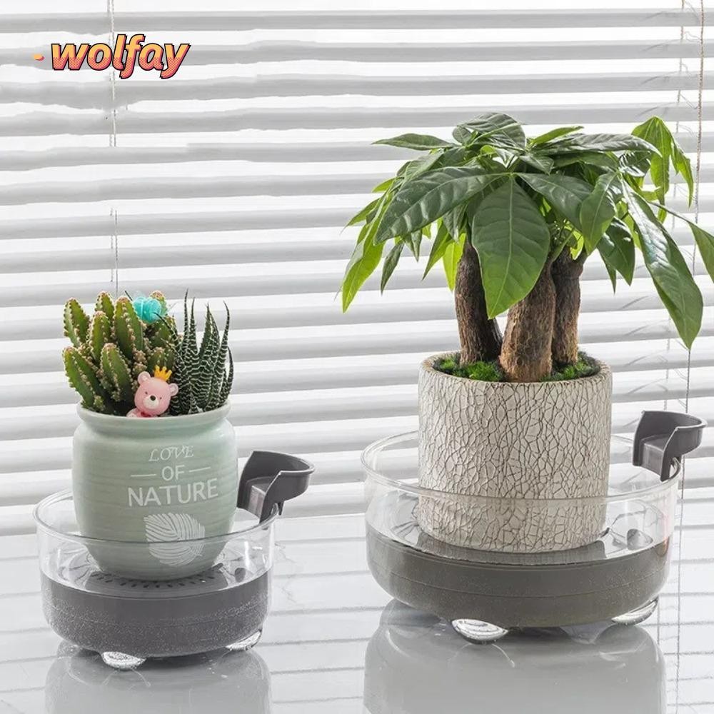 WOLFAY Hydroponic Plant Pot, Plastic Home Decor Self Watering Planter