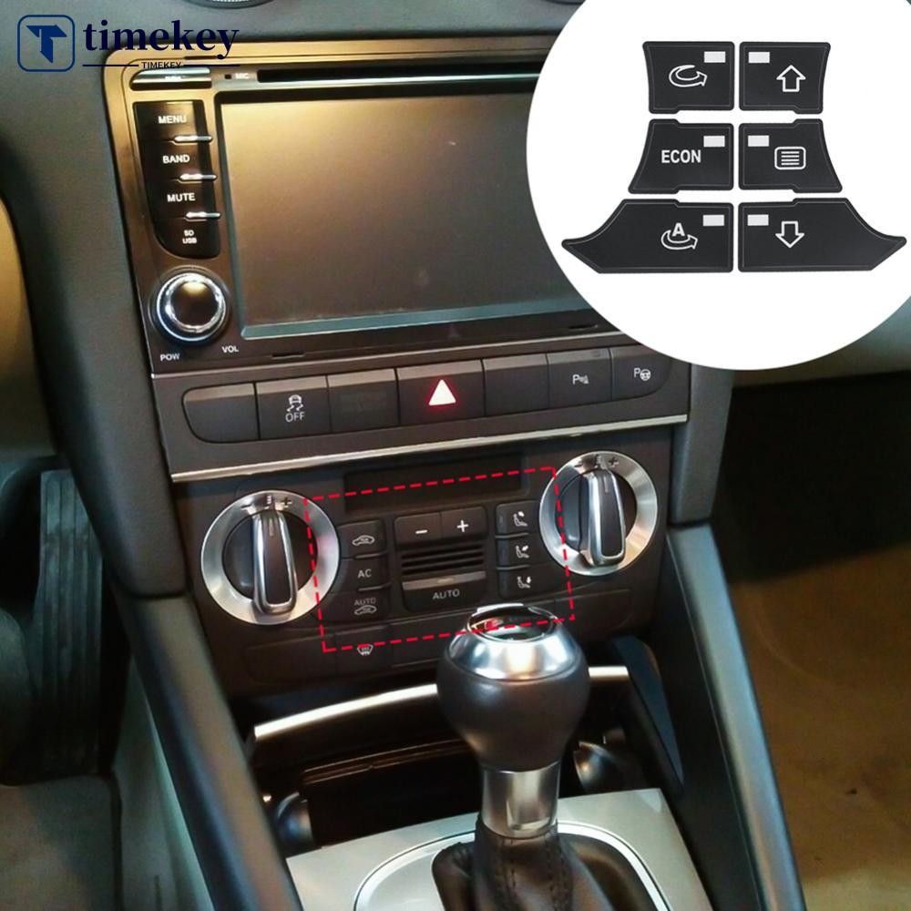 A8 D3 Klimapanel-Aufkleber – Reparaturfolie Für Abgenutzte Knöpfe Mit Weißer Beschriftung