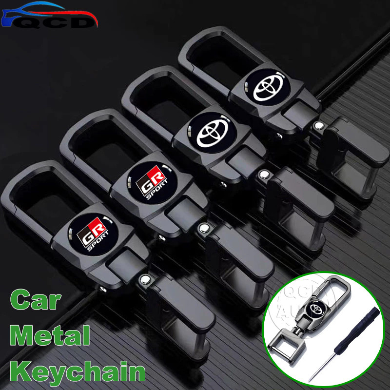 Toyota Universal Car metal key chain 360° Rotate Anti-lost Key Holder ...