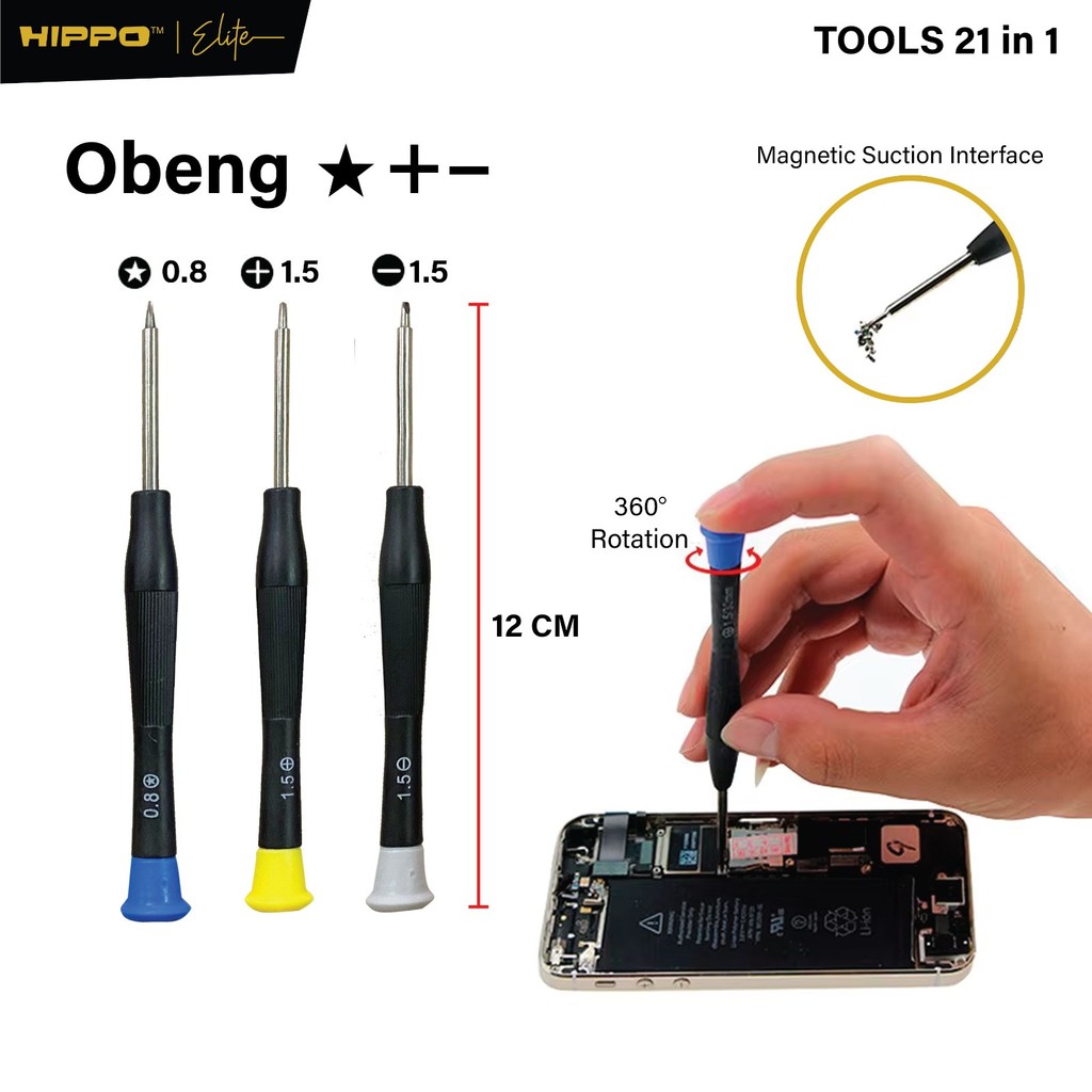 Hippo Repair Tools Obeng Set 21 in 1 (Universal) - Gambar 3