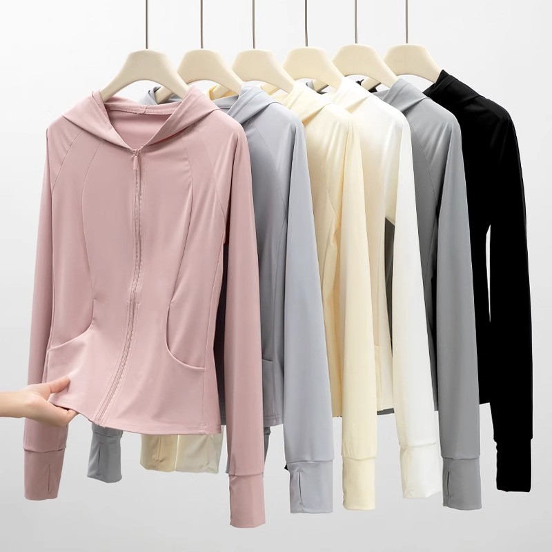 Original Yarn Ice Silk Sunscreen Clothing Women Summer New Style Pocket ...
